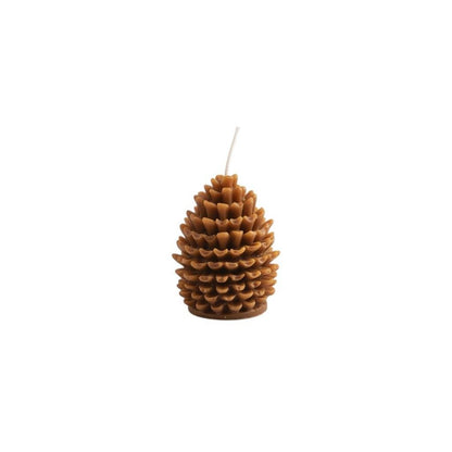 3" Brown Unscented Dimensional Pinecone Candle