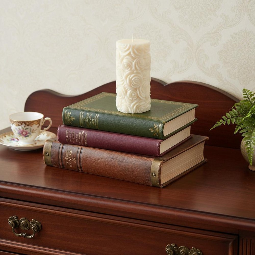 2" Ivory Day at the Spa Scented Candle Cylinder Pillar — view 4