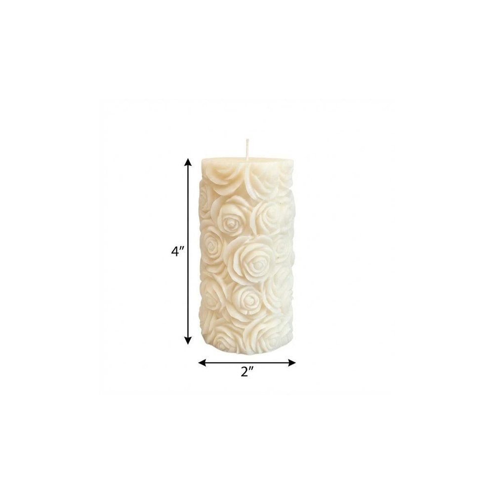 2" Ivory Day at the Spa Scented Candle Cylinder Pillar — view 12