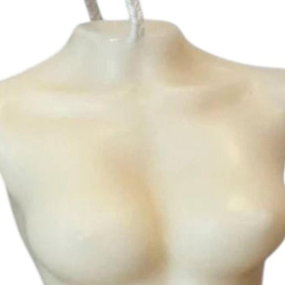 4" Ivory Black Ice Scented Dimensional Female Form Candle — view 2
