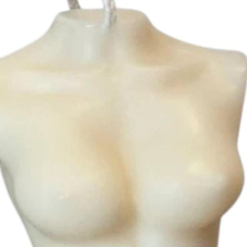 4" Ivory Black Ice Scented Dimensional Female Form Candle — view 8