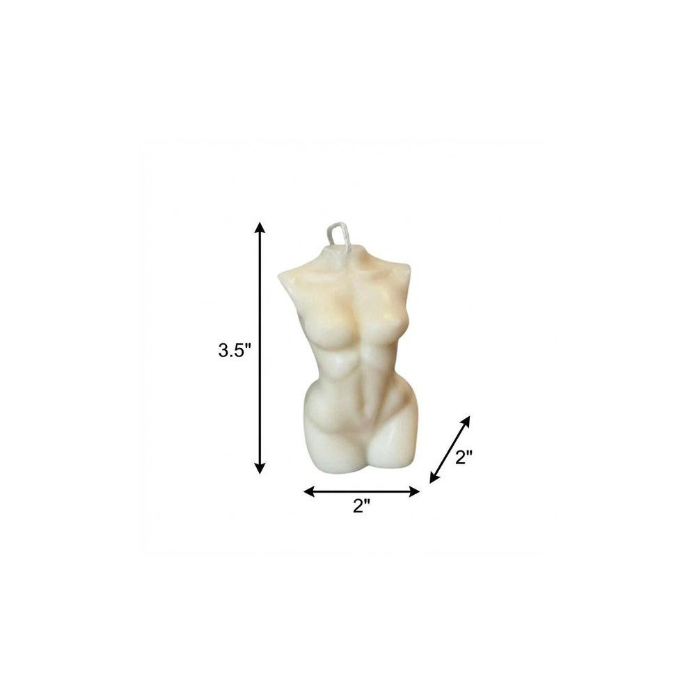 4" Ivory Black Ice Scented Dimensional Female Form Candle — view 10