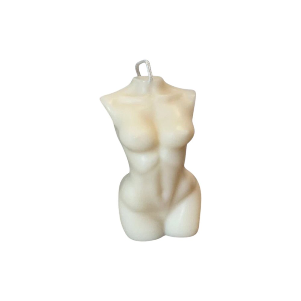 4" Ivory Black Ice Scented Dimensional Female Form Candle — view 11