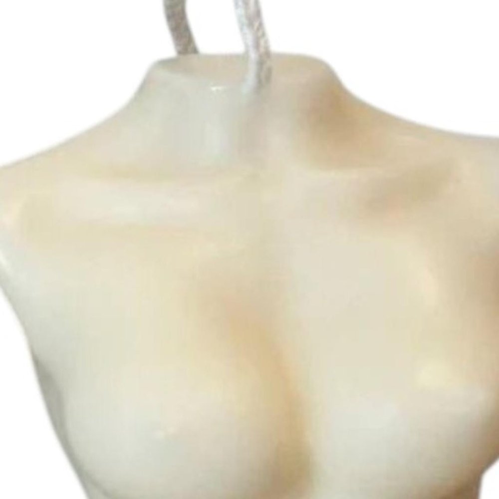 4" Ivory Black Ice Scented Dimensional Female Form Candle — view 13