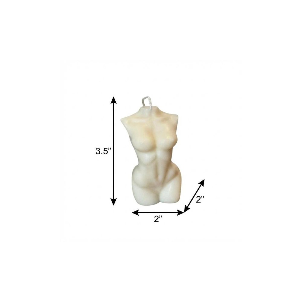 4" Ivory Black Ice Scented Dimensional Female Form Candle — view 15