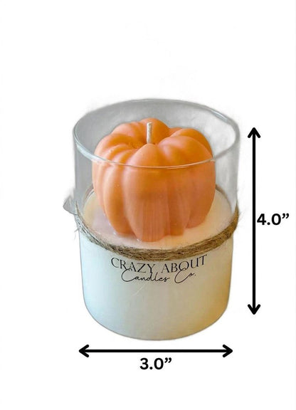 3" Pumpkin Pumpkin And Latte Scented Mini Pumpkin Candle In Clear Glass Jar HomeRoots