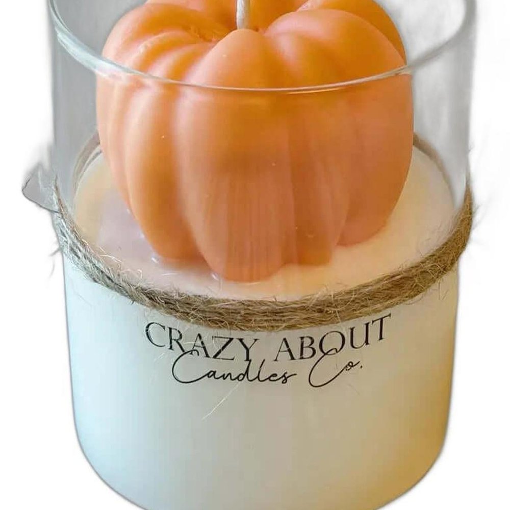 3" Pumpkin Pumpkin And Latte Scented Mini Pumpkin Candle In Clear Glass Jar HomeRoots