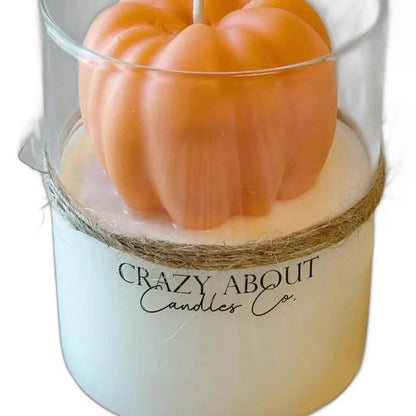 3" Pumpkin Pumpkin And Latte Scented Mini Pumpkin Candle In Clear Glass Jar HomeRoots