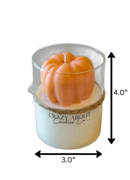 3" Pumpkin Pumpkin And Latte Scented Mini Pumpkin Candle In Clear Glass Jar HomeRoots