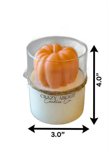 3" Pumpkin Pumpkin And Latte Scented Mini Pumpkin Candle In Clear Glass Jar HomeRoots