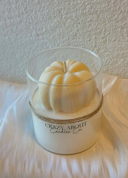 3" Cream Autumn Harvest Scented Mini Pumpkin Candle In Clear Glass Jar HomeRoots