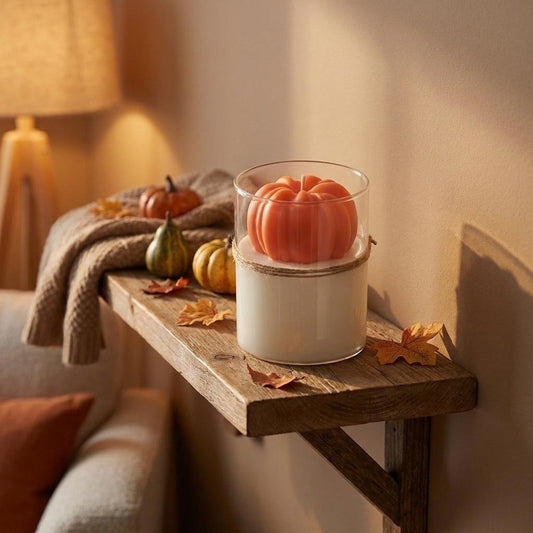 3" Pink Autumn Harvest Scented Mini Pumpkin Candle In Clear Glass Jar HomeRoots