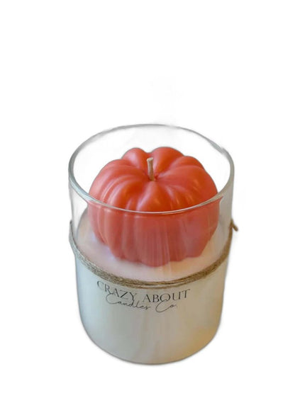 3" Pink Autumn Harvest Scented Mini Pumpkin Candle In Clear Glass Jar HomeRoots