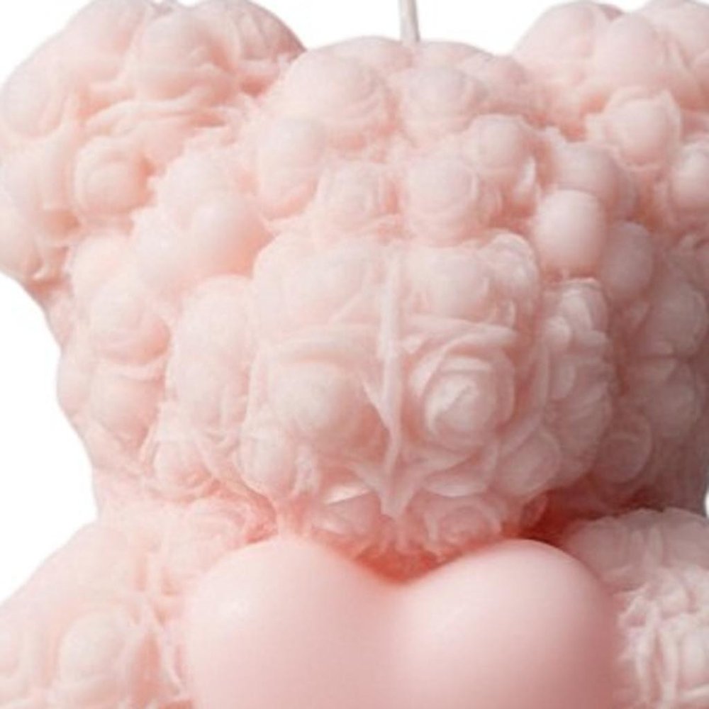 4" Pink Love Spell Scented Dimensional Teddy Bear Candle — view 9