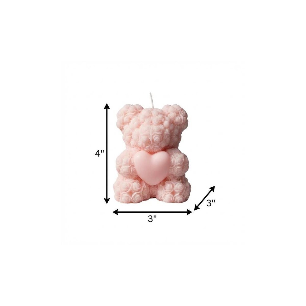 4" Pink Love Spell Scented Dimensional Teddy Bear Candle — view 11