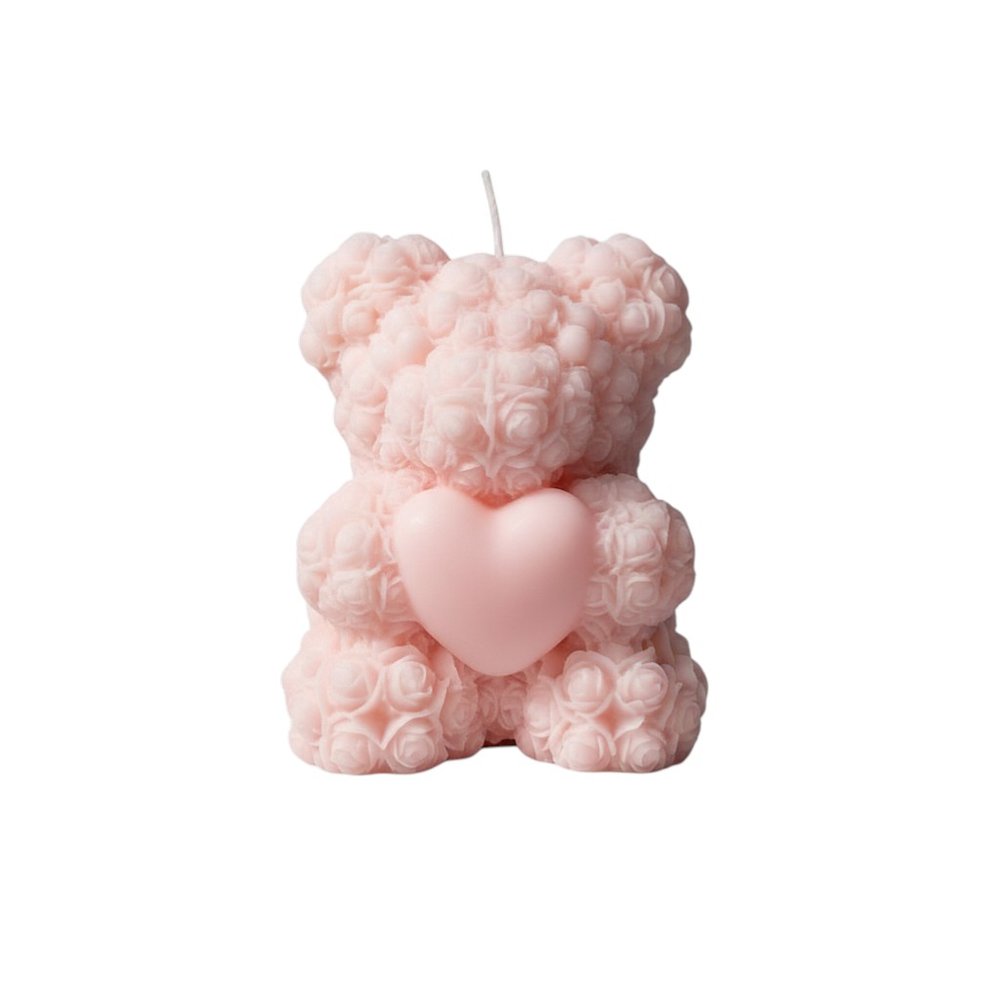 4" Pink Love Spell Scented Dimensional Teddy Bear Candle — view 22