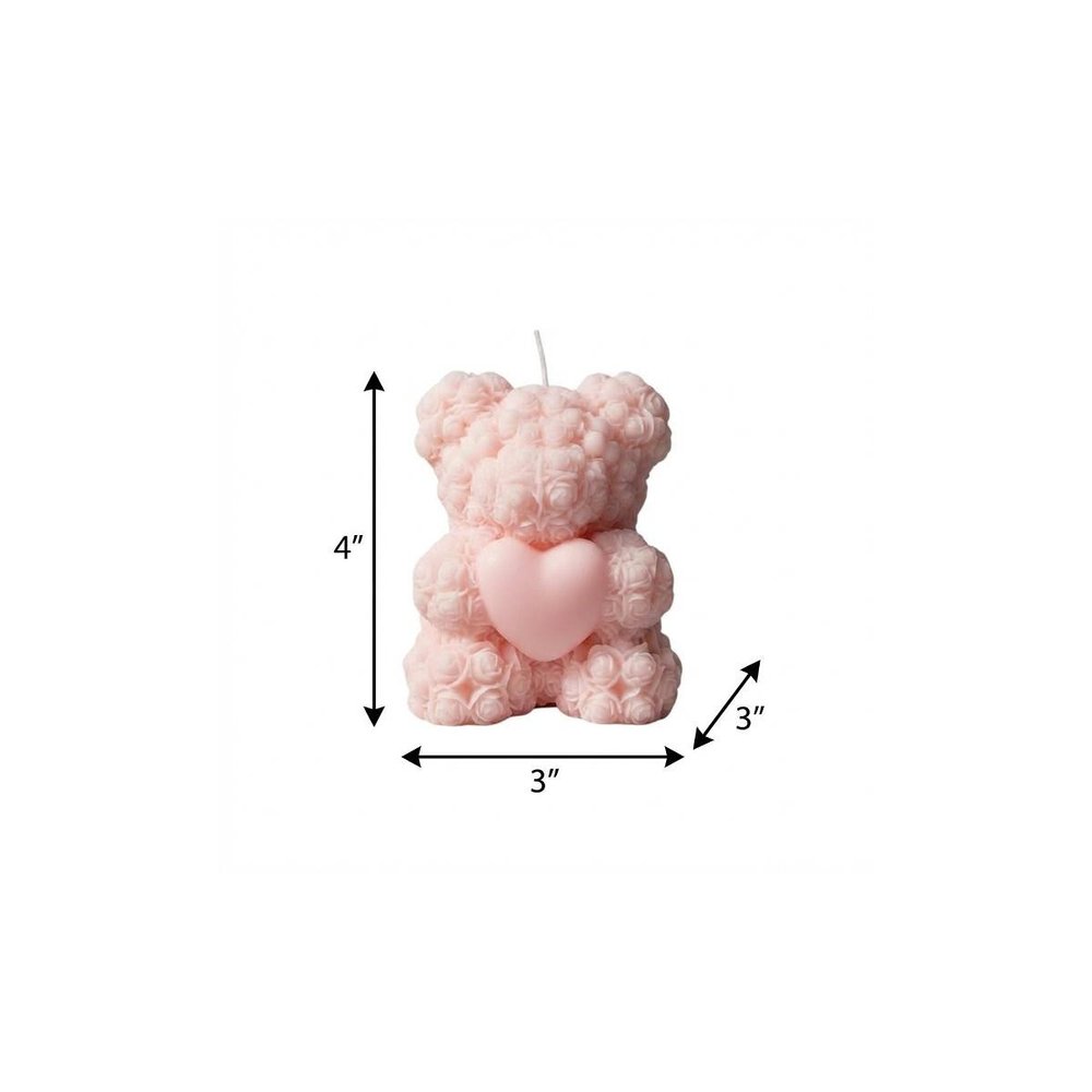4" Pink Love Spell Scented Dimensional Teddy Bear Candle — view 26