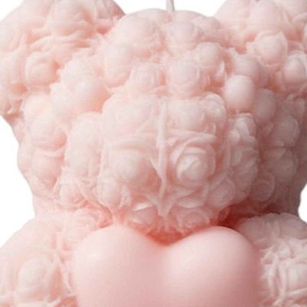 4" Pink Love Spell Scented Dimensional Teddy Bear Candle — view 30