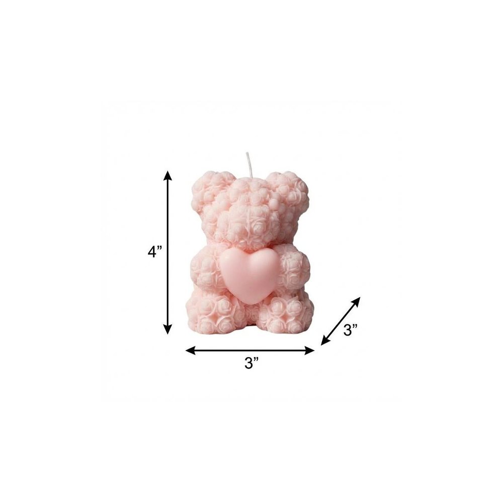 4" Pink Love Spell Scented Dimensional Teddy Bear Candle — view 32