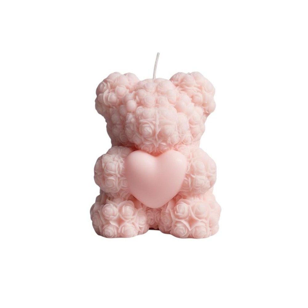 4" Pink Love Spell Scented Dimensional Teddy Bear Candle — view 42