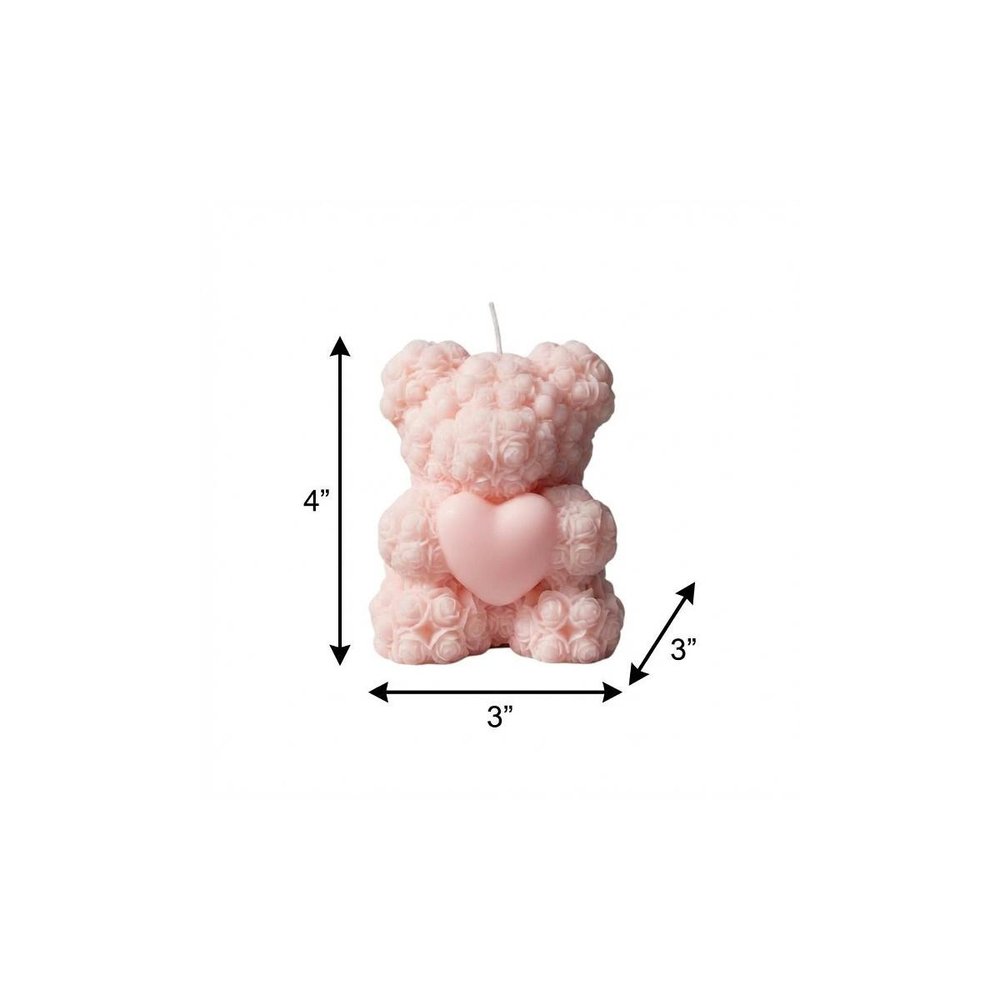 4" Pink Love Spell Scented Dimensional Teddy Bear Candle — view 53
