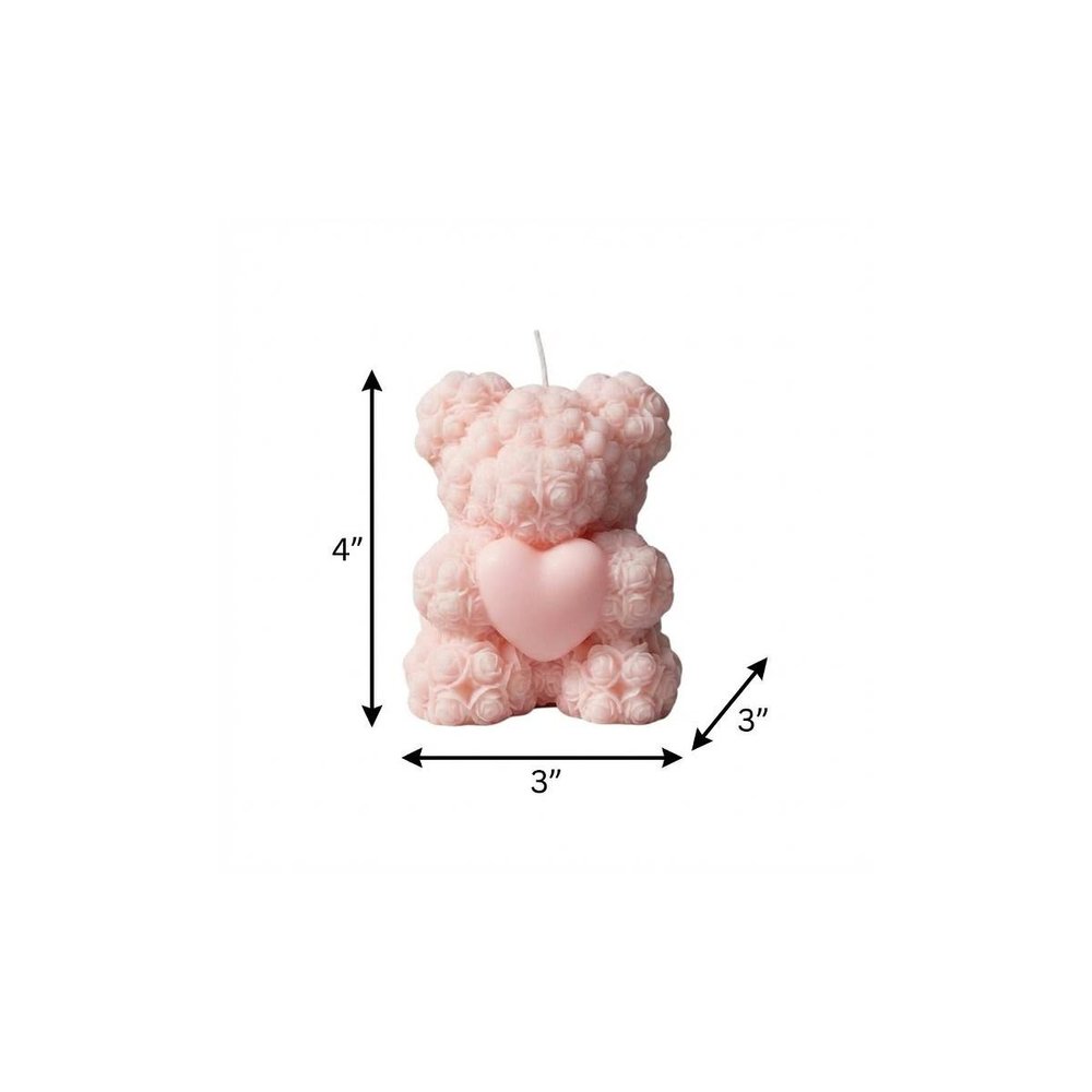 4" Pink Love Spell Scented Dimensional Teddy Bear Candle — view 60