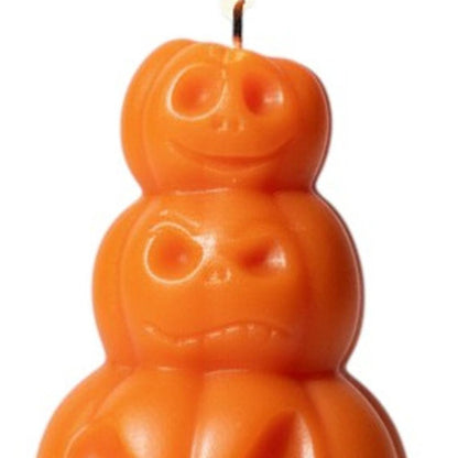 3" Orange Pumpkin And Apple Scented Dimensional Pumpkin Trio Soy Wax Candle HomeRoots