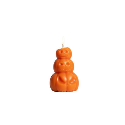 3" Orange Pumpkin And Apple Scented Dimensional Pumpkin Trio Soy Wax Candle HomeRoots