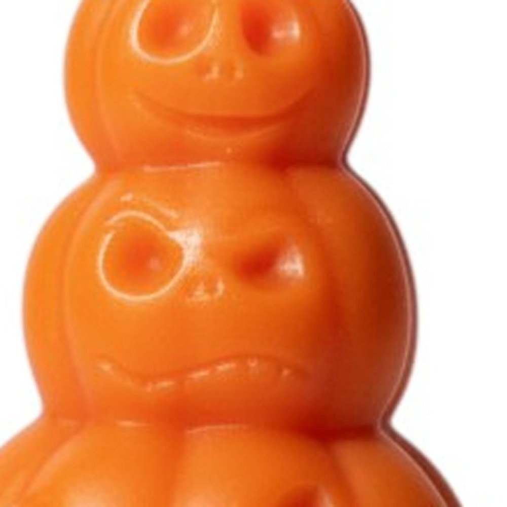 3" Orange Unscented Dimensional Pumpkin Trio Soy Wax Candle — view 3