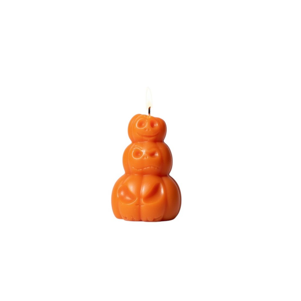 3" Orange Pumpkin And Apple Scented Dimensional Pumpkin Trio Soy Wax Candle HomeRoots