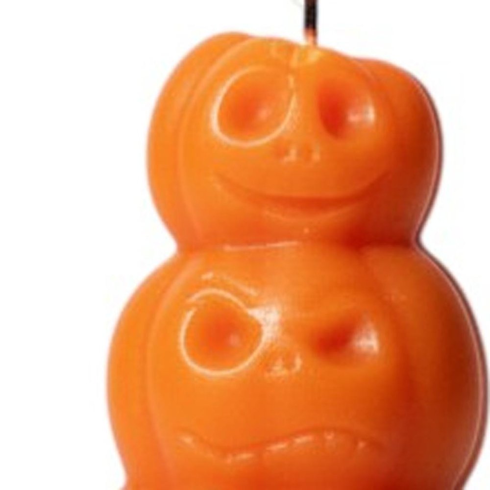 3" Orange Pumpkin And Apple Scented Dimensional Pumpkin Trio Soy Wax Candle HomeRoots
