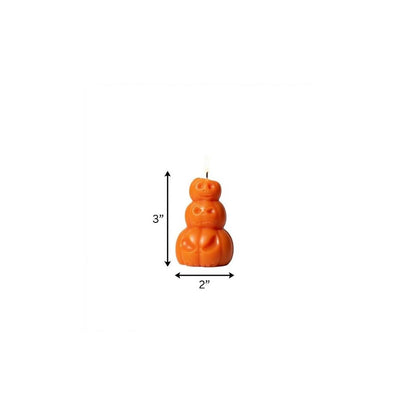 3" Orange Pumpkin And Apple Scented Dimensional Pumpkin Trio Soy Wax Candle HomeRoots