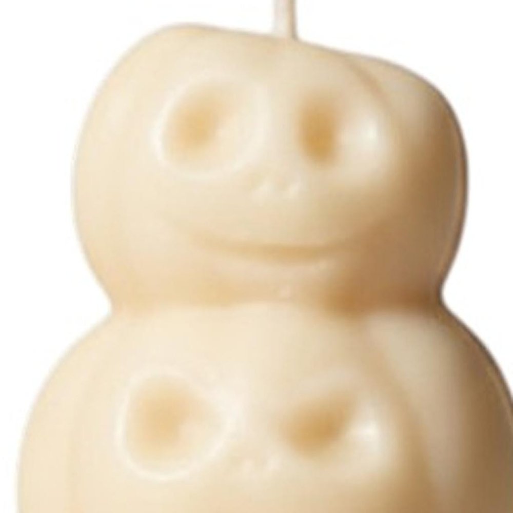 3" Ivory Unscented Dimensional Pumpkin Trio Soy Wax Candle