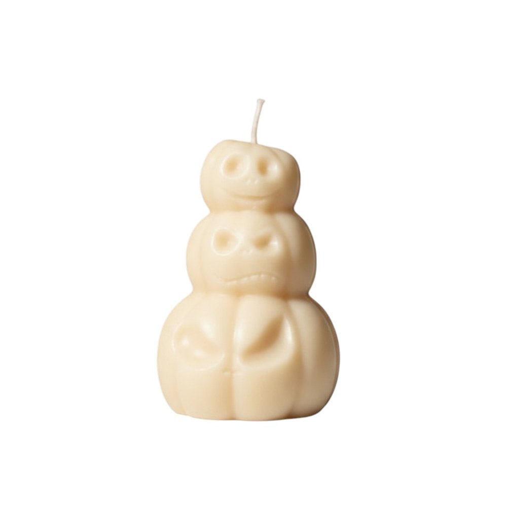 3" Ivory Pumpkin And Apple Scented Dimensional Pumpkin Trio Soy Wax Candle HomeRoots