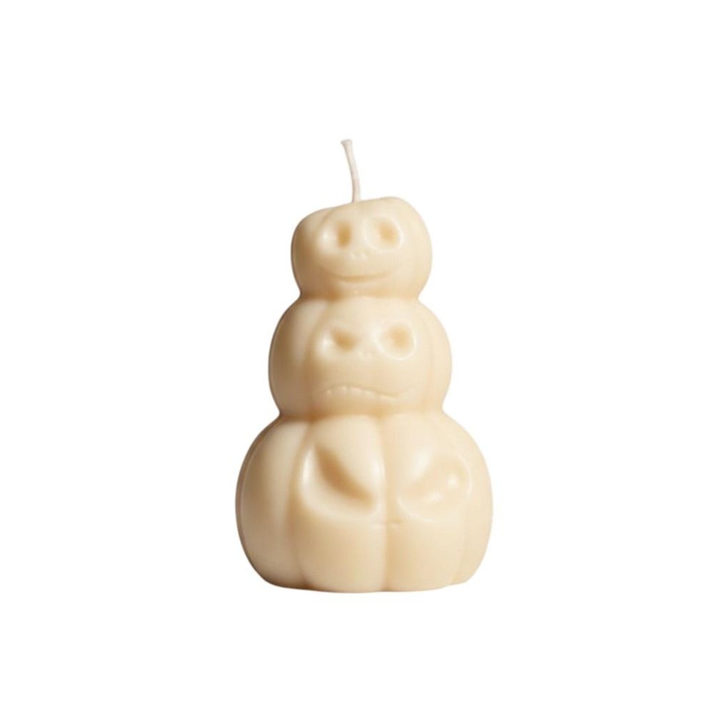 3" Ivory Pumpkin And Apple Scented Dimensional Pumpkin Trio Soy Wax Candle — view 11