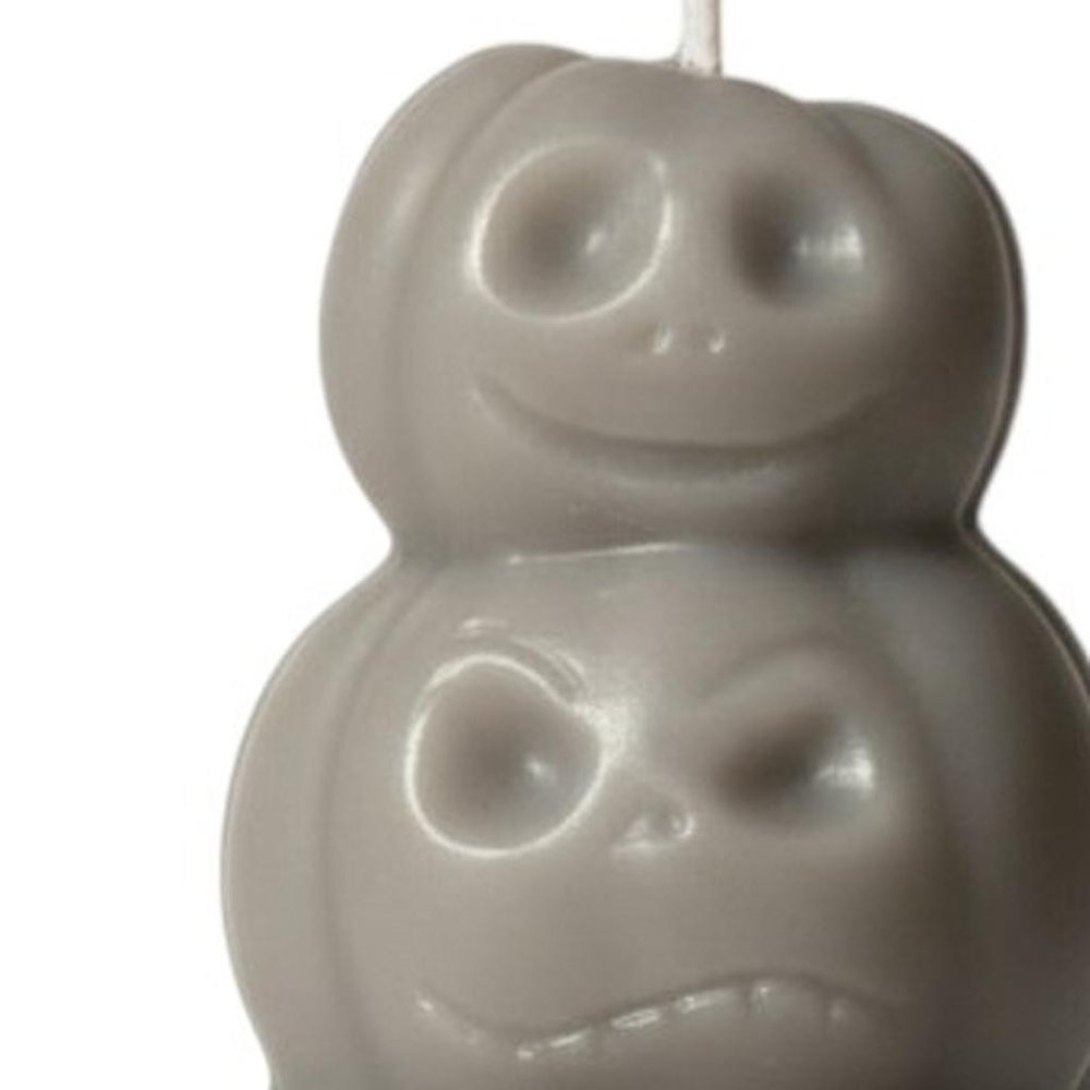 3" Gray Pumpkin And Apple Scented Dimensional Pumpkin Trio Soy Wax Candle — view 3