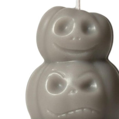 3" Gray Unscented Dimensional Pumpkin Trio Soy Wax Candle