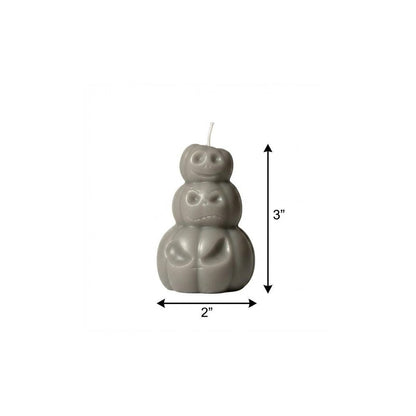 3" Gray Unscented Dimensional Pumpkin Trio Soy Wax Candle