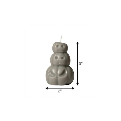 3" Gray Pumpkin And Apple Scented Dimensional Pumpkin Trio Soy Wax Candle HomeRoots