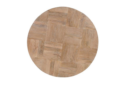 40" Natural and Dark Brown Solid Wood Round Pedestal Coffee Table HomeRoots