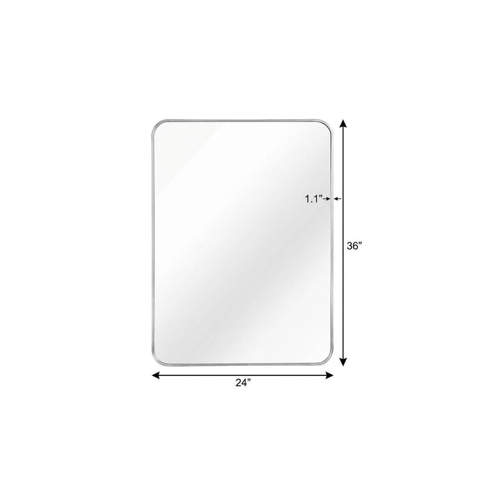 36" Silver Aluminum Framed Accent Mirror — view 5