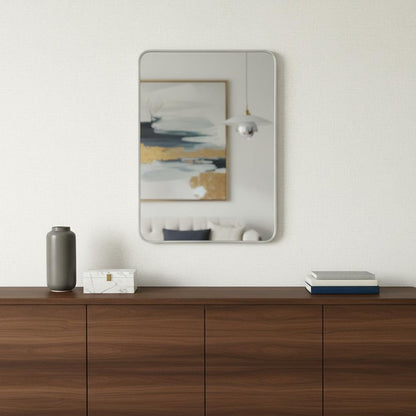 36" Silver Aluminum Framed Accent Mirror