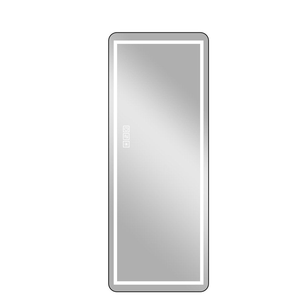 64" Black Aluminum Lighted Framed Full Length Mirror — view 6