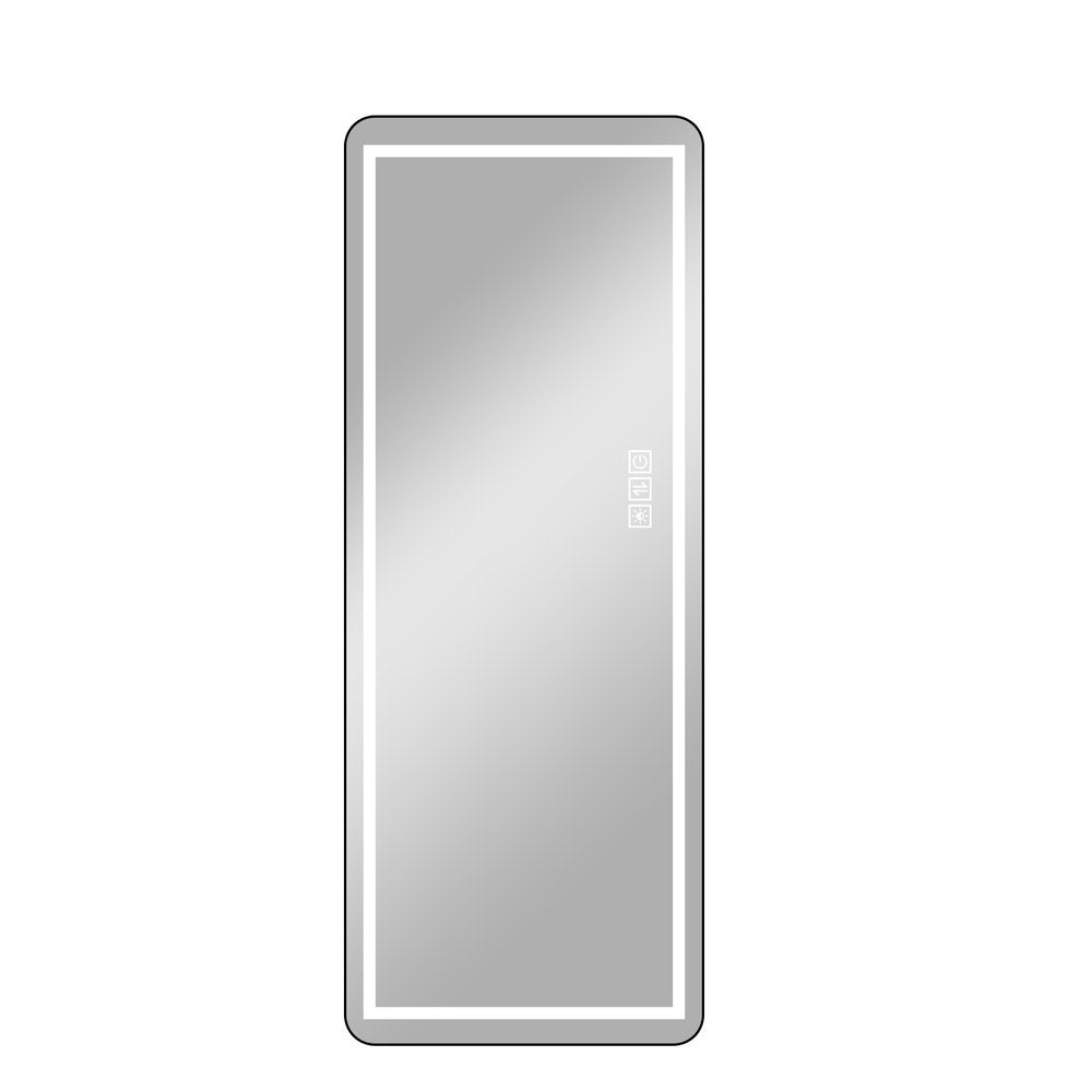 64" Black Aluminum Lighted Framed Full Length Mirror — view 1
