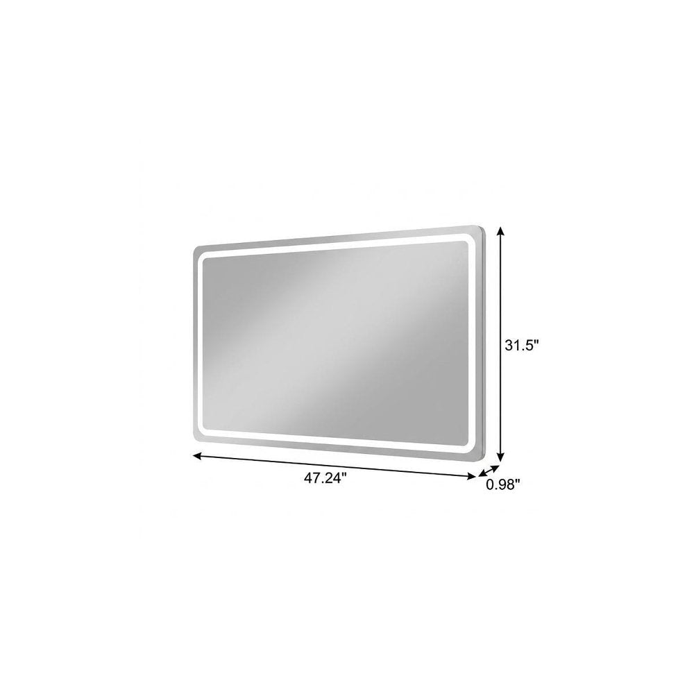 32" Silver Lighted Frameless Anti Fog Bathroom Vanity Mirror — view 2
