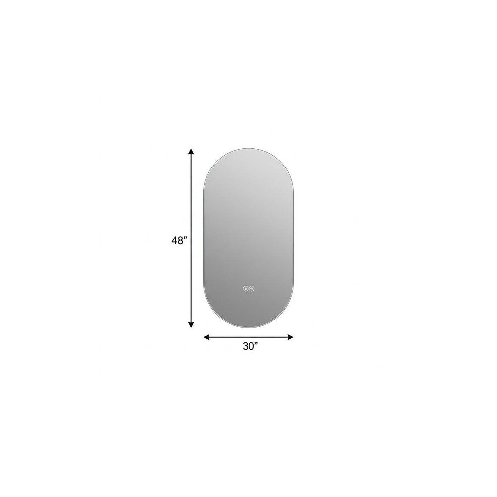 48" Oval Lighted Frameless Anti Fog Bathroom Vanity Mirror — view 8