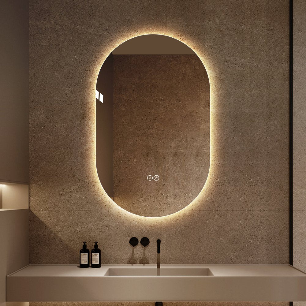 48" Oval Lighted Frameless Anti Fog Bathroom Vanity Mirror — view 5