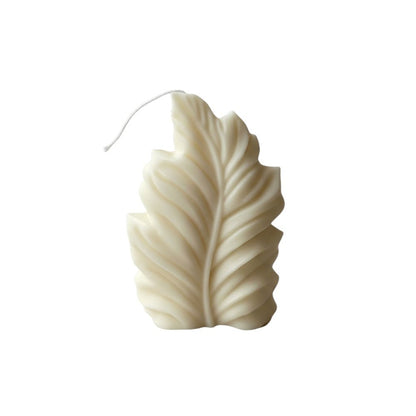 6" Ivory Honeysuckle Scented Dimensional Feather Candle Novelty Novelty