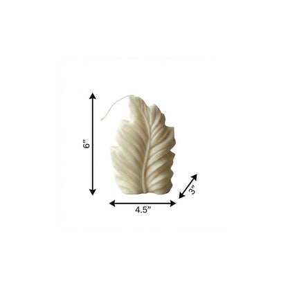 6" Ivory Honeysuckle Scented Dimensional Feather Candle Novelty Novelty