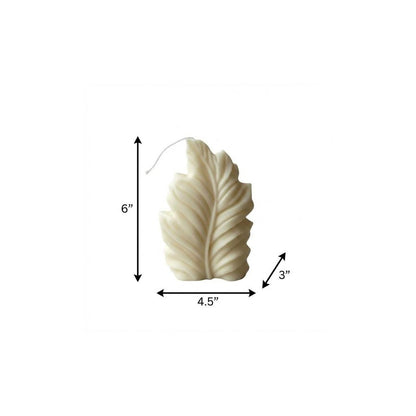 6" Ivory Honeysuckle Scented Dimensional Feather Candle Novelty Novelty